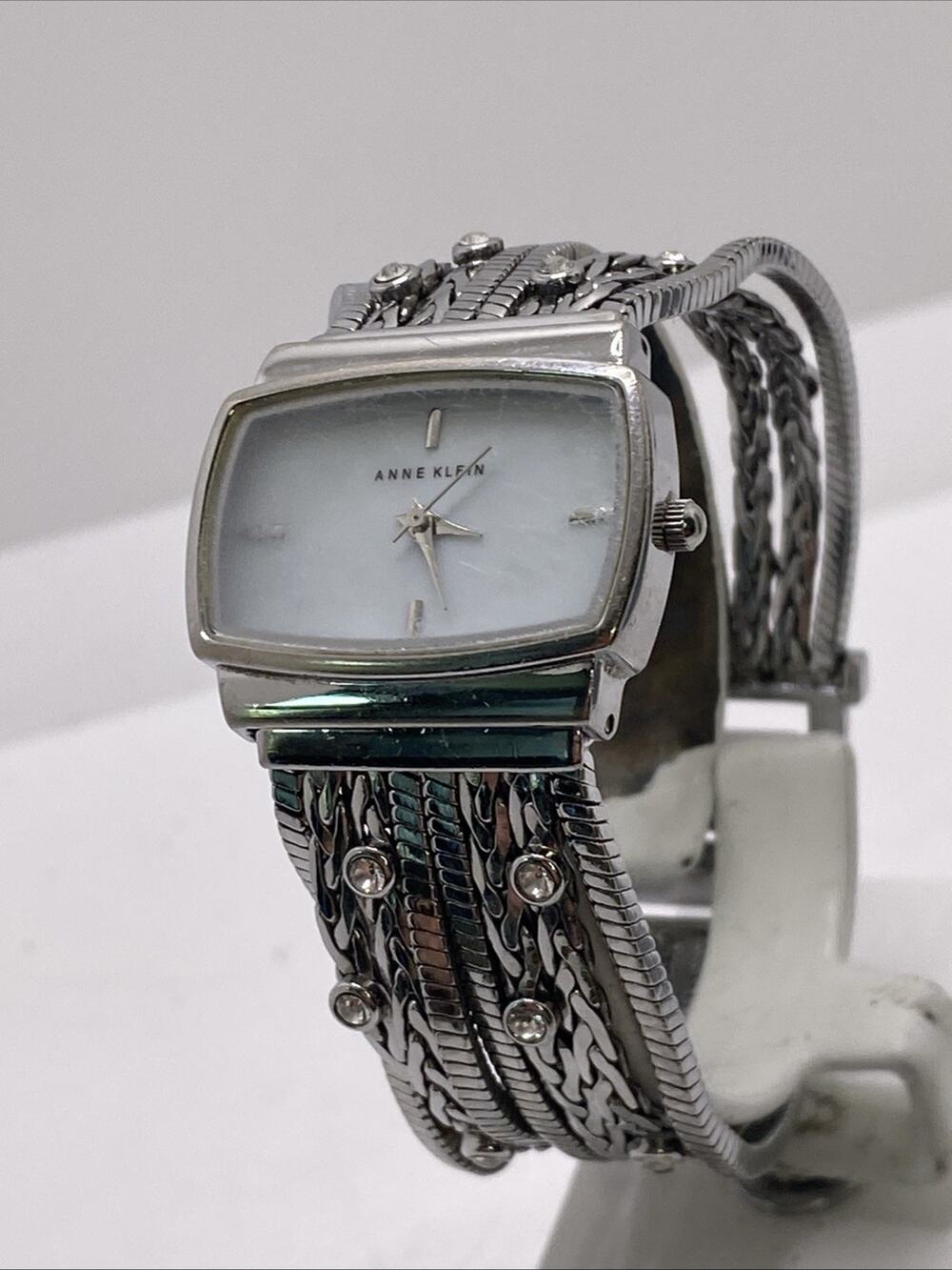 Anne Klein Womens Silver Tone Watch Works New Battery